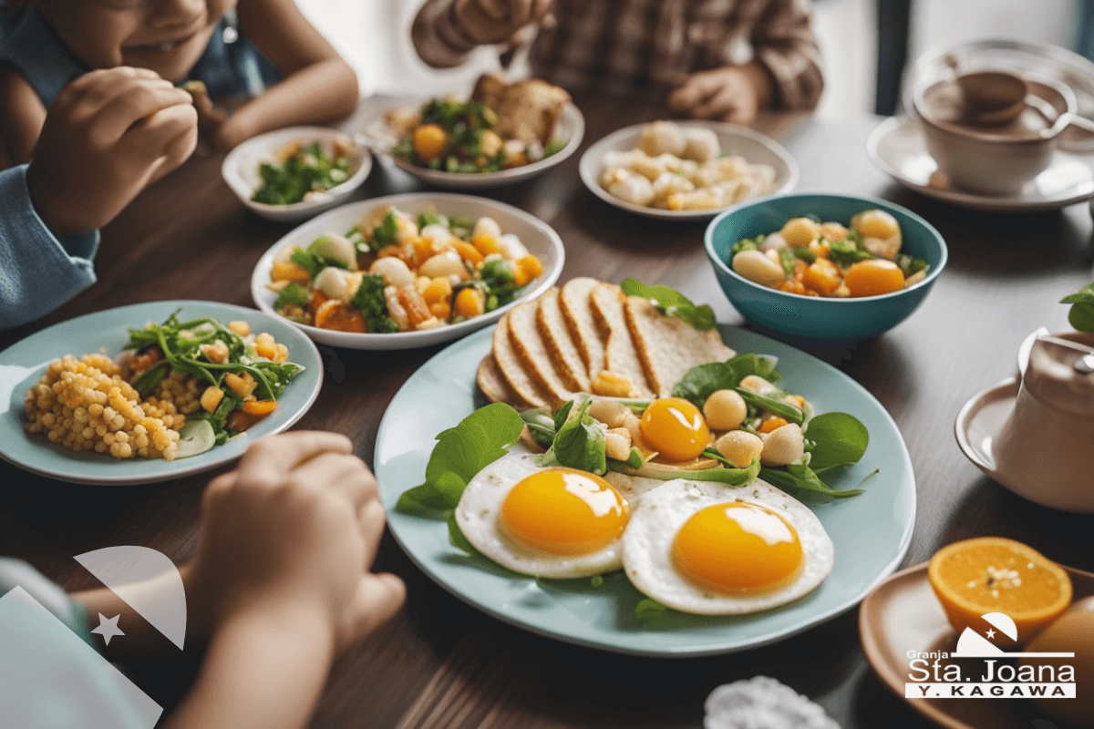 Jantar em família com ovos
